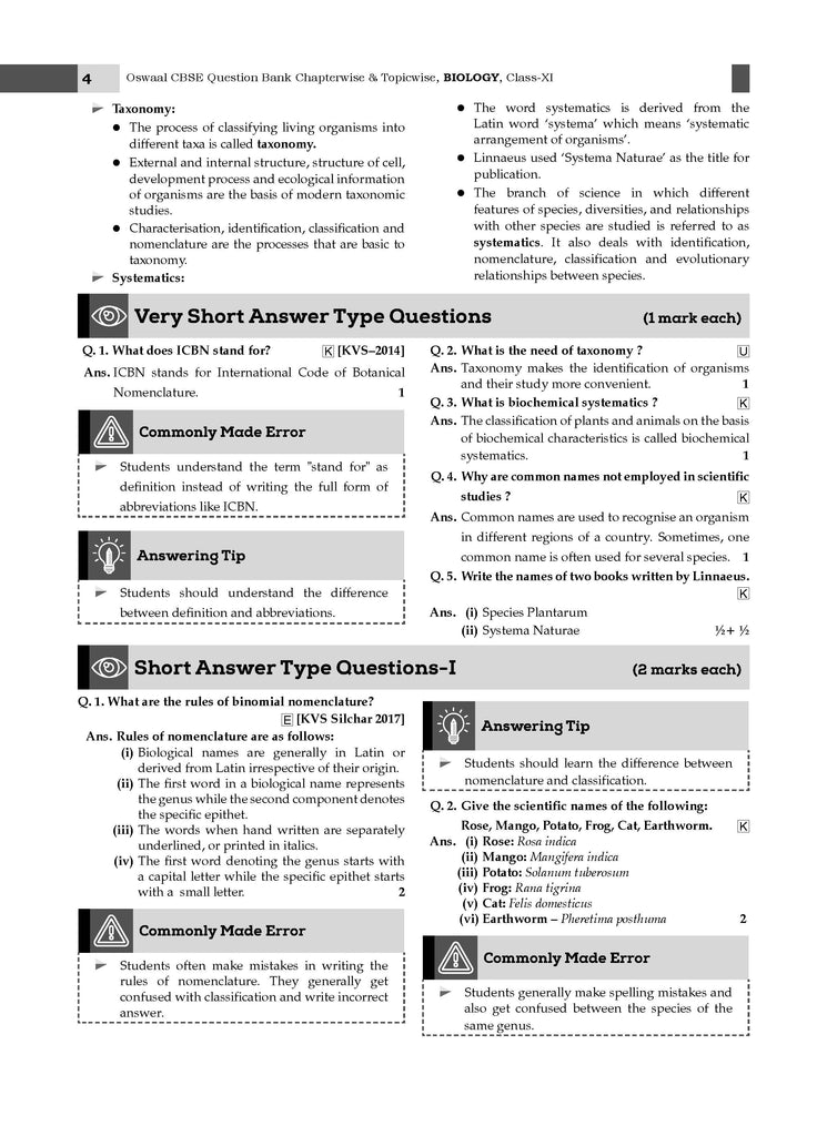 CBSE Question Bank Class 11 Biology For 2026 Exam