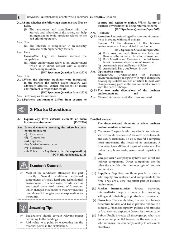 ISC Question Bank Chapterwise & Topicwise Solved Papers Class 12 Commerce For 2026 Exam