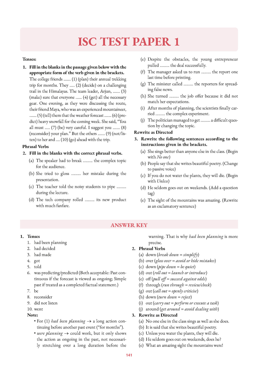 Isc English Guide Book Grammatically Yours: The Best English Grammar Book for ICSE & ISC ...