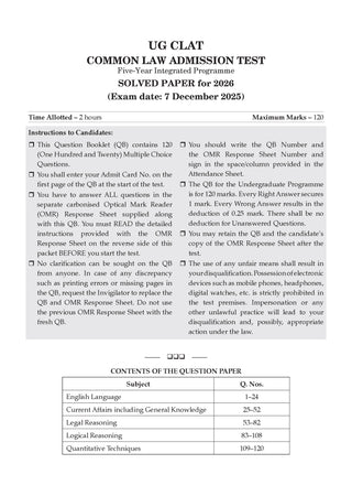 CLAT (UG) & AILET Year-wise 10 Previous Solved Papers + 10 Mock Test Papers (Set of 2 books) | For 2027 Admission Test