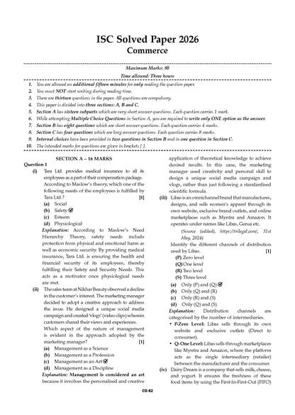 ISC 10 Previous Years' Solved Papers (2016-2026) | Class 12 Commerce: Accountancy, Economics, Business Studies, Maths, Eng 1&, Hindi, Computer Sc. & Physical Edu. | For 2027 Exam | Oswaal AI