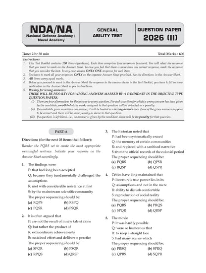 NDA/NA 13 Years' Chapter-wise & Topic-wise Solved Papers | General Ability Test (GS & English) | 2014–2026 (I & II) | For 2027 Exam | with Oswaal AI