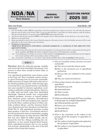 NDA-NA (NATIONAL DEFENCE ACADEMY/NAVAL ACADEMY) 17 Previous Solved Papers| Year-wise 2017-2025 (I & II ) | General Ability Test