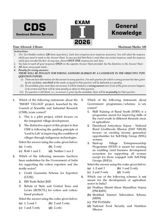 CDS (Combined Defence Services) 17 Previous Years’ Solved Papers| Year-wise (2018 to 2026(I)| General Knowledge | Includes 2026 Paper – I | With Oswaal AI