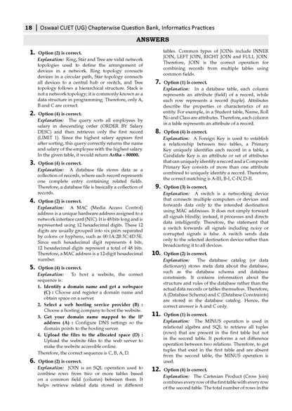 Oswaal NTA CUET (UG) Chapter-wise Solved Papers Question Bank | Informatics Practices | PYQs (2022 – 2026) NCERT aligned MCQs | With Solved Paper 2026 | For 2027 Exam | With Oswaal AI
