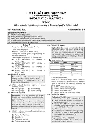 NTA CUET (UG) 5 Mock Test Papers Informatics Practices For 2026 Exam (Section –II) (as per latest 27 Dec., notification) | 300+ MCQs for Practice | Includes 2025 Paper- fully solved | With Oswaal AI