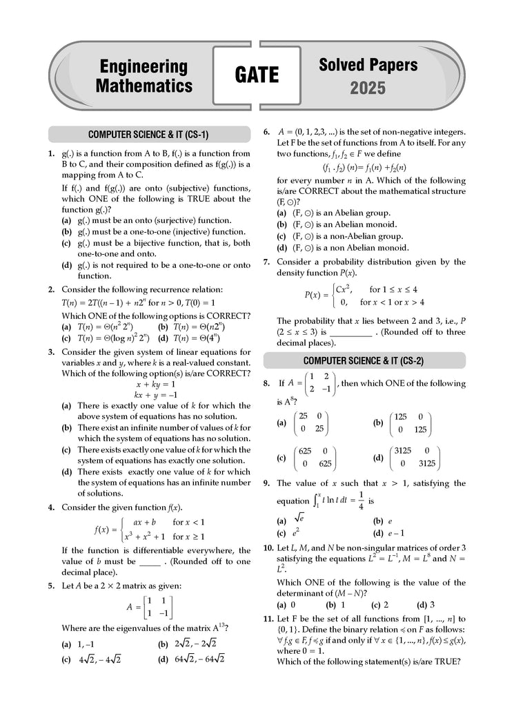 GATE 16 Years' Solved Papers Year-wise 2010 to 2025 (Set of 2 Books) | General Aptitude & Engineering Mathematics | For 2026 Exam