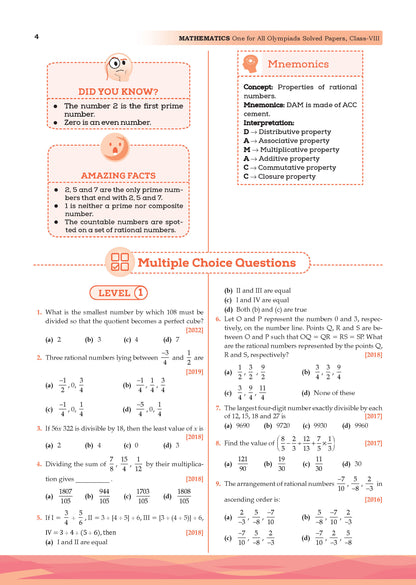 One for All Olympiads | Class 8 Maths, Science, English | Chapter-wise Previous Years' Solved Papers | Prep-Guide With Level 1, 2 & Achievers Section (Set of 3 Books) For 2026 Exam