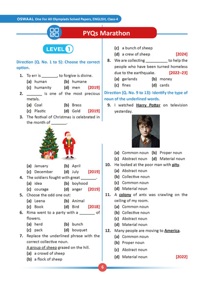 Oswaal One For All Olympiads Class 4 English Prep-Guide, Chapter-wise Previous Years' Solved Papers + Workbook (Set of 2 Books) | Questions for SOF IEO & Other Olympiad Exams 2026