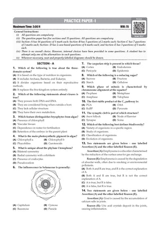 CBSE Question Bank Biology Chapter-wise & Topic-wise Class 11 For 2027 Exam with Competency Based Questions & Comprehensive NCERT coverage
