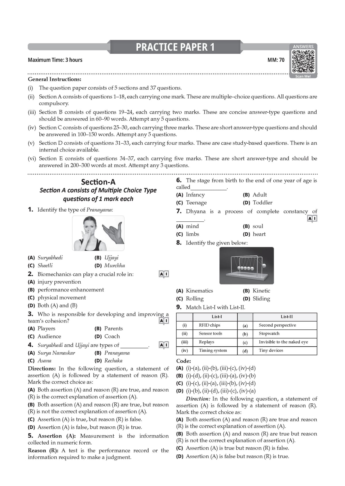 CBSE Class 11 Physical Education Question Bank | Chapter & Topic-wise Solved Papers (2017-2026) | Based on Latest Syllabus (April 2026) | Includes 2026 Papers | For 2027 Exam