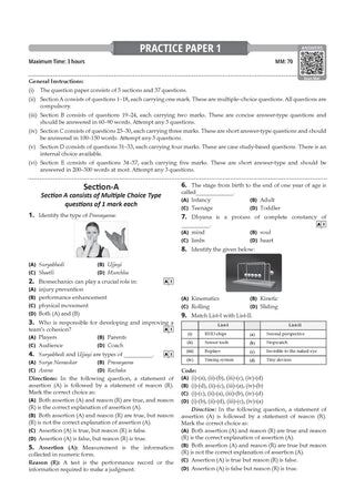 CBSE Question Bank Physical Education Chapter-wise & Topic-wise Class 11 For 2027 Exam with Competency Based Questions & Comprehensive NCERT coverage