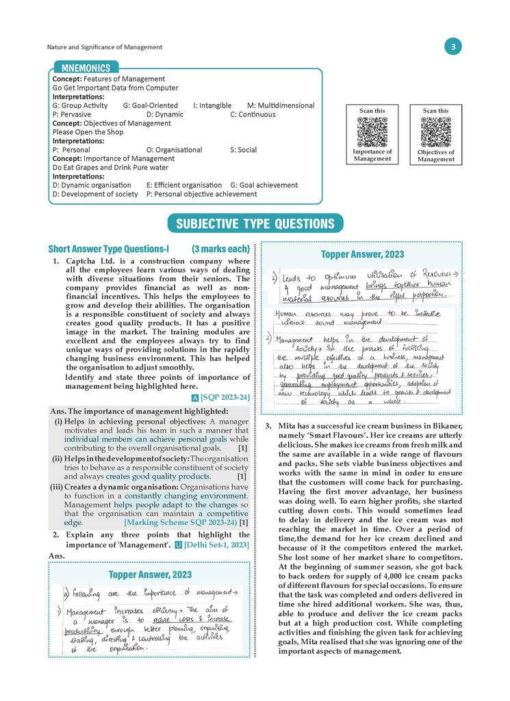 CBSE Question Bank Chapterwise and Topicwise SOLVED PAPERS Class 12 Business Studies For Exam 2026