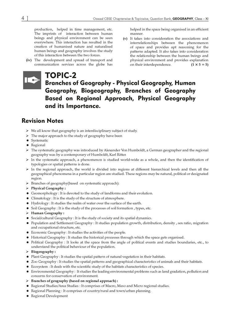 CBSE Question Bank Class 11 Geography For 2026 Exam