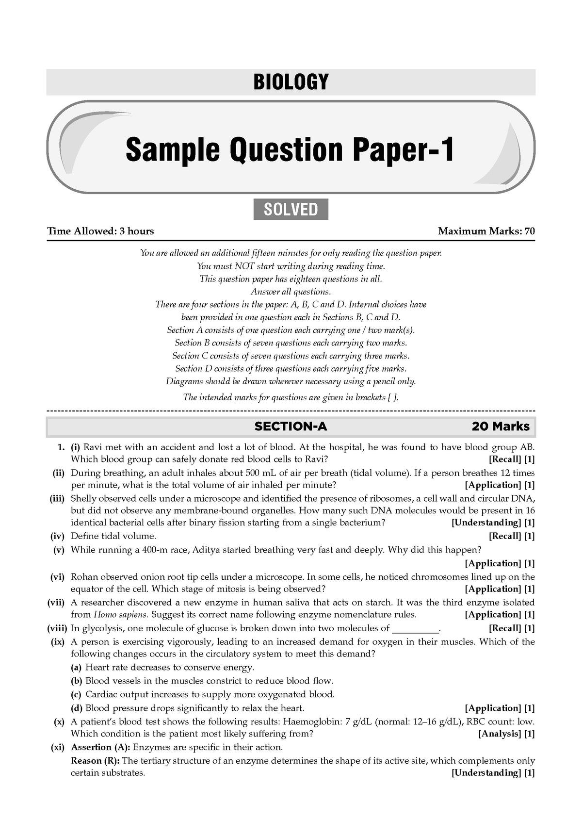 ISC 30 Combined Sample Question Papers Class-11 Science Stream (English Paper-1,English Paper-2,Physics,Chemistry, Mathematics & Biology)