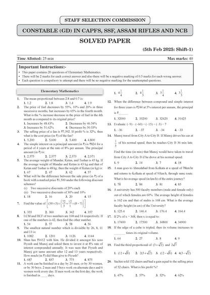 SSC Maths 15 Years Question Bank English Medium | 3700+ MCQs Tier-1 Chapter-wise & Topic-wise | SSC CGL, CHSL, MTS, CPO | Previous Years 2011-2025 | For 2026 Exam