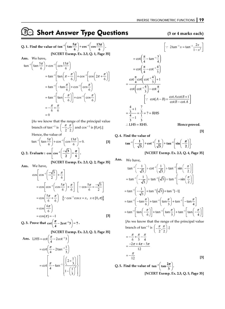 NCERT Exemplar (Problems - Solutions) Class 12 Mathematics Book For Latest Board Exam