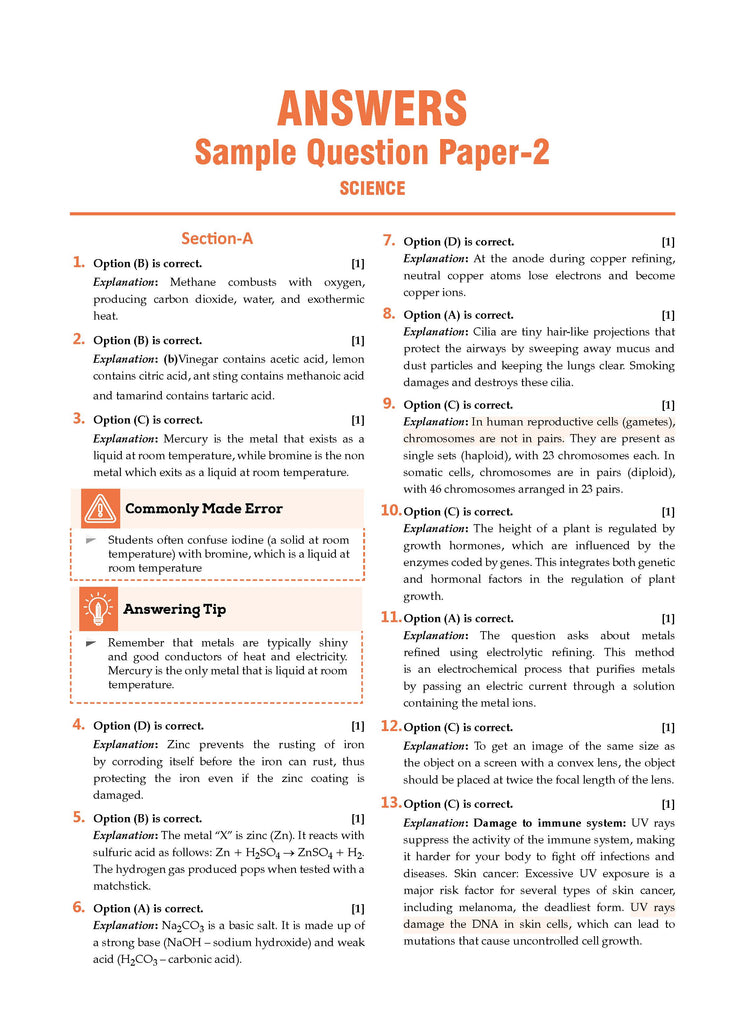 CBSE Sample Question Papers & Exam Rehearsal Class 10 Science (Set of 2 Books) For 2025 Board Exam