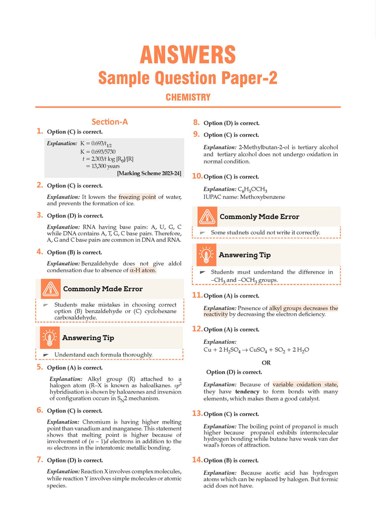 CBSE Sample Question Papers & Exam Rehearsal Class 12 Chemistry (Set of 2 Books) For 2025 Board Exam