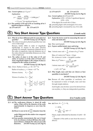 NCERT Exemplar (Problems - Solutions) Class 11 Physics Book For Latest Exam