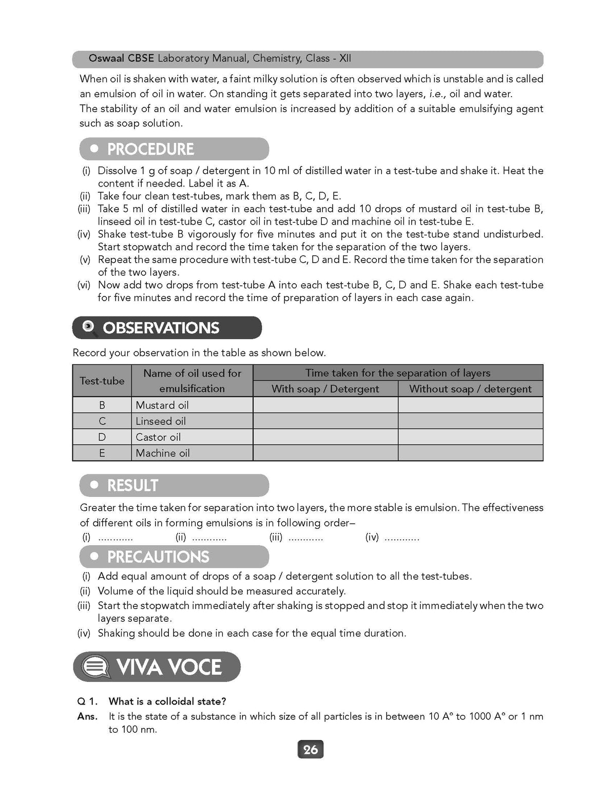 CBSE Laboratory Manual Class 12 Chemistry Book ( Latest Edition) - Oswaal Books