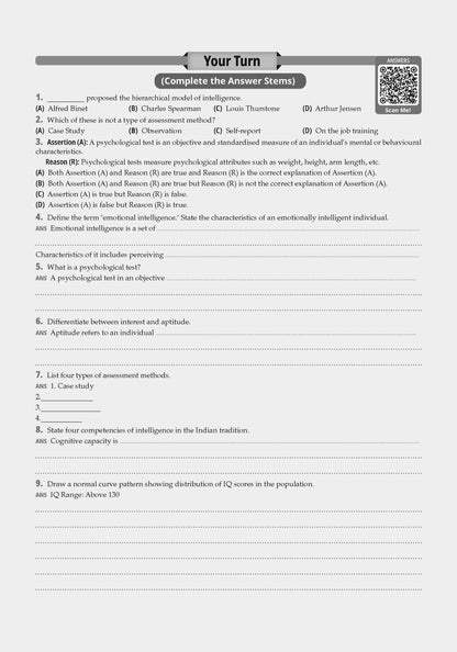 CBSE Class 12 Psychology Question Bank | Chapter & Topic-wise Solved Papers (2017-2026) | Based on Latest Syllabus (April 2026) | Includes 2026 Papers | For 2027 Exam