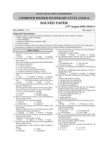 SSC CHSL Combined Higher Secondary Level (10+2) Tier-1 | 25 Previous Years Solved Papers | Year-wise 2017-2023 | For 2024 Exam