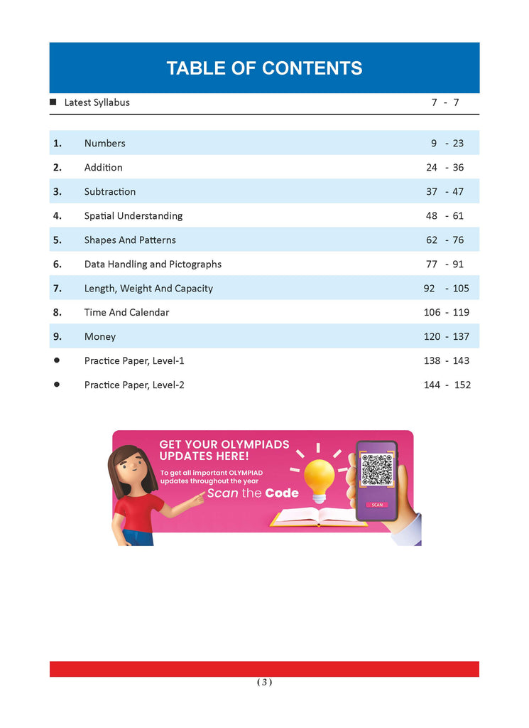 One For All Olympiad Class 1 Mathematics | Previous Years Solved Papers | For 2024-25 Exam