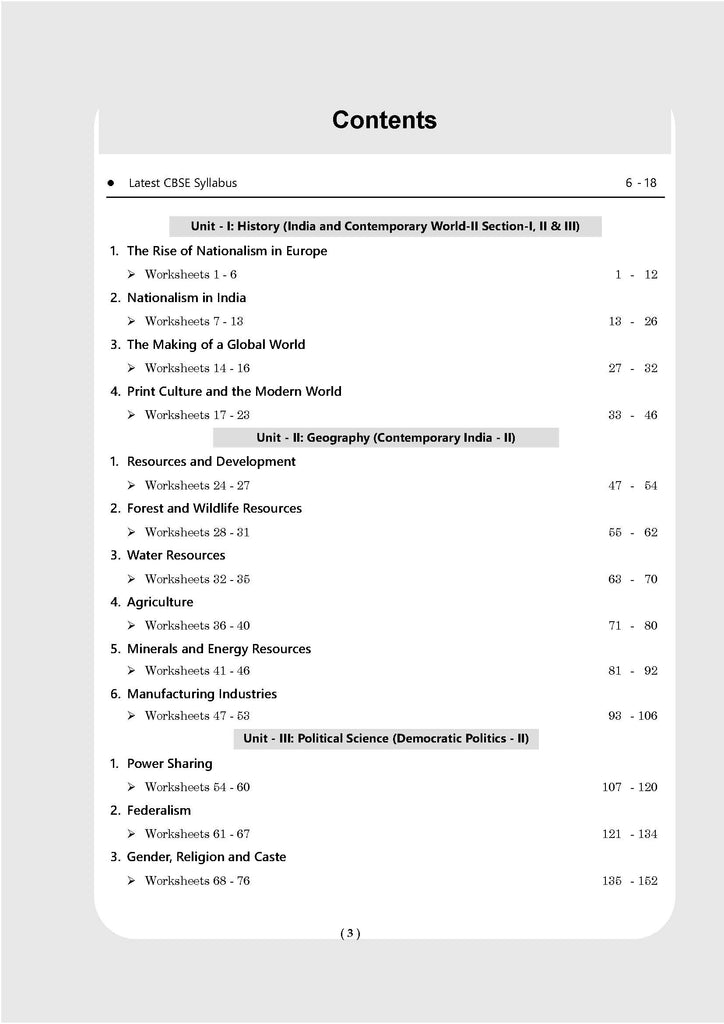 CBSE Workbook | Social Science | Class 10 | Updated as per NCF | For better results | For Latest Exam