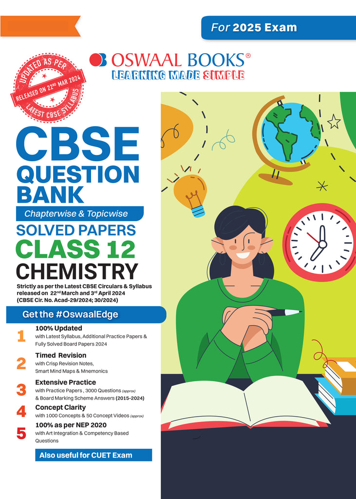 CBSE Question Bank Class 12 Chemistry, Chapterwise and Topicwise Solved Papers For Board Exams 2025