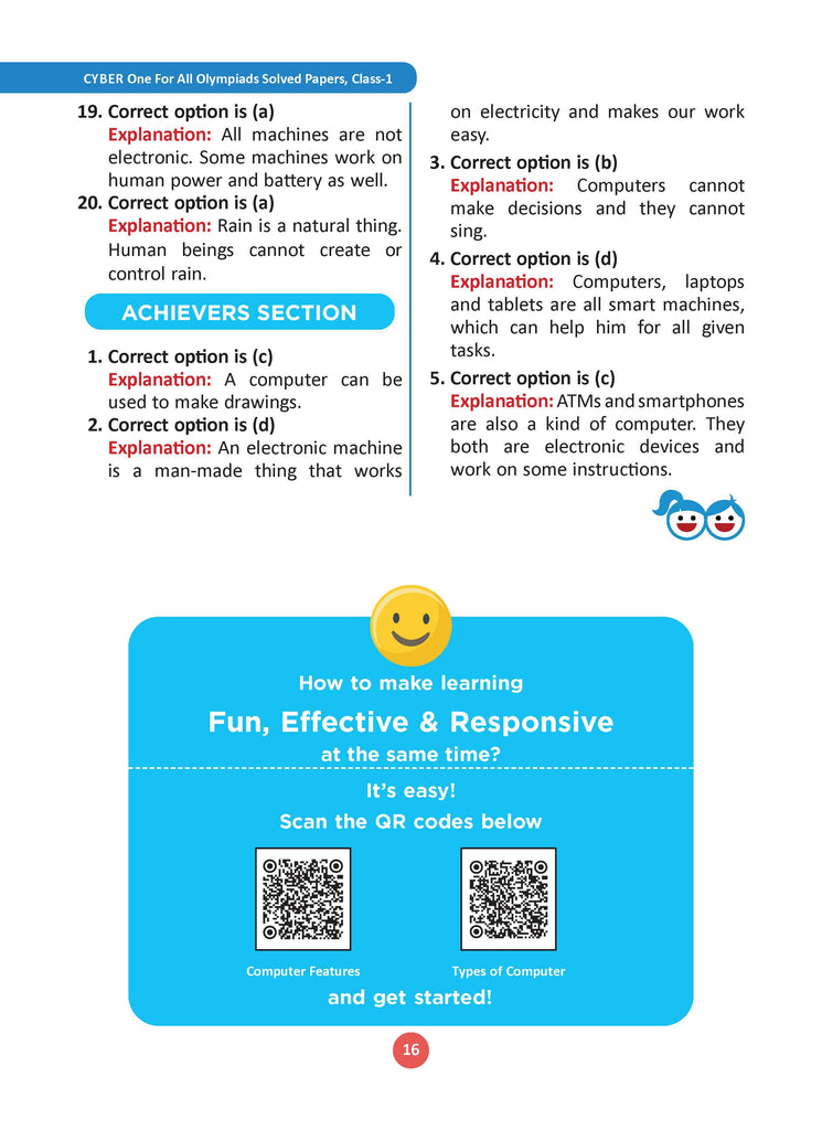 One For All Olympiad Class 1 Cyber | Previous Years Solved Papers | For 2024-25 Exam