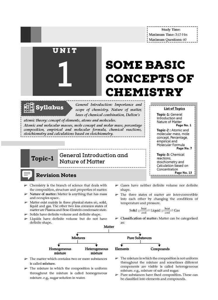 CBSE Question Bank Class 11 Chemistry, Chapterwise and Topicwise Solved Papers For 2025 Exams