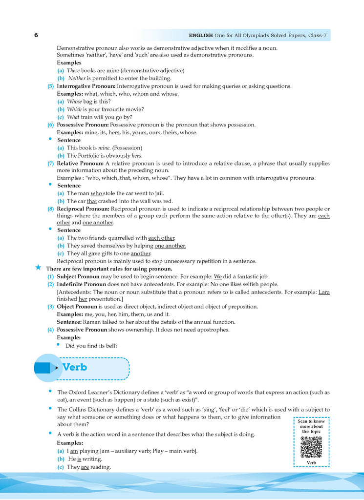 One For All Olympiad Class 7 English | Previous Years Solved Papers | For 2024-25 Exam