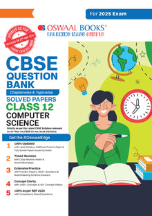 CBSE Question Bank Class 12 Computer Science, Chapterwise and Topicwise Solved Papers For Board Exams 2025