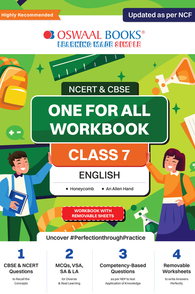 NCERT & CBSE One for all Workbook  | English | Class 7 | Updated as per NCF | MCQ's | VSA | SA | LA | For Latest Exam