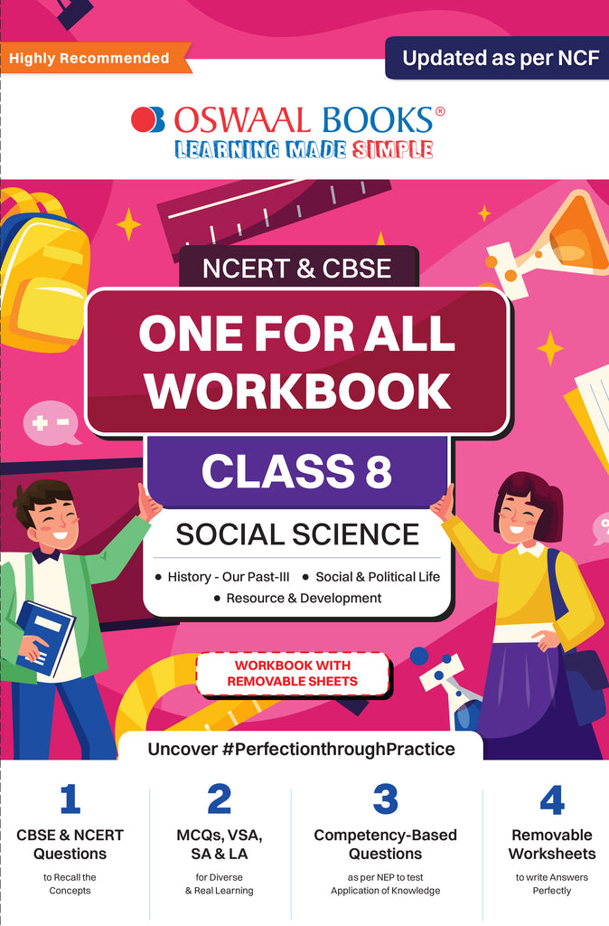 NCERT & CBSE One for all Workbook  | Social Science | Class 8 | Updated as per NCF | MCQ's | VSA | SA | LA | For Latest Exam