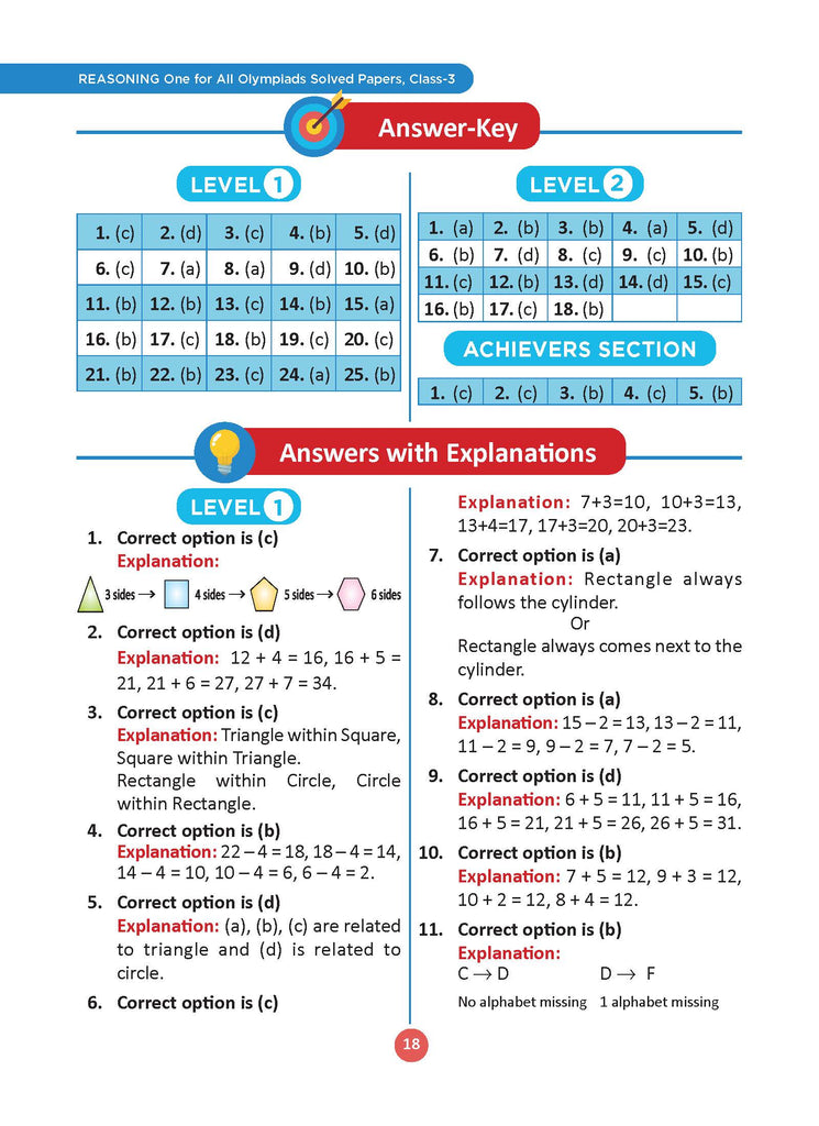 One For All Olympiad Class 3 Reasoning | Previous Years Solved Papers | For 2024-25 Exam