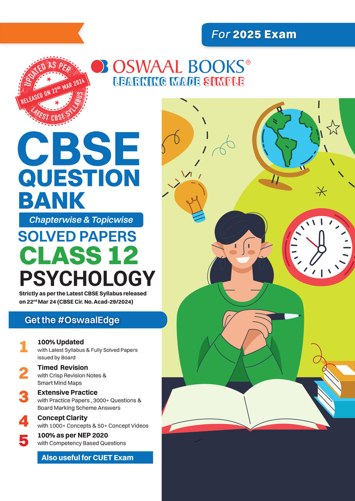 CBSE Question Bank Class 12 Psychology, Chapterwise and Topicwise Solved Papers For Board Exams 2025