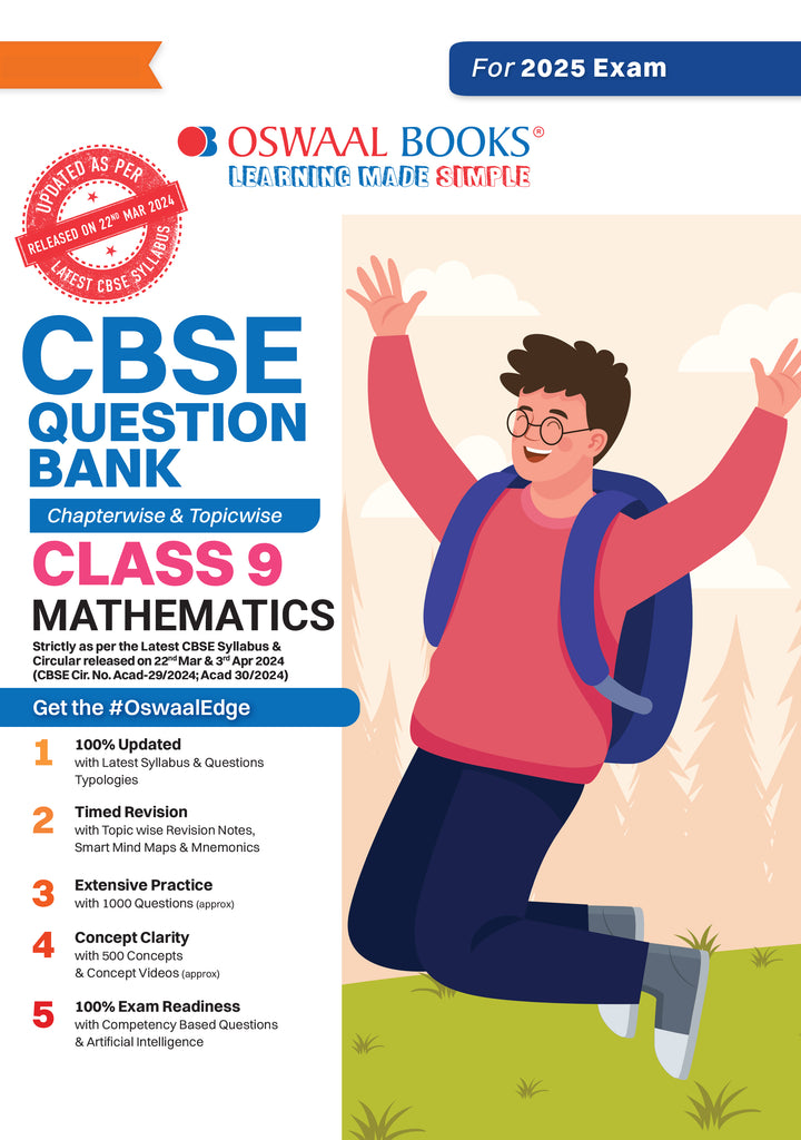 CBSE Question Bank Class 9 Mathematics, Chapterwise and Topicwise Solved Papers For 2025 Exams