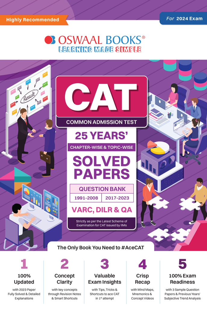 CAT 25 Years' Chapter-wise & Topic-wise Solved Papers (1991-2008 & 2017-2023) | (VARC, DILR & QA) | For 2024 Exam