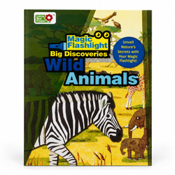Lil Legends Magic Flashlight Big Discoveries Wild Animals for Kids | Interactive Hidden Picture Book with Reveal Card | Interesting Facts | Activity Book for Toddlers | For Age 3+