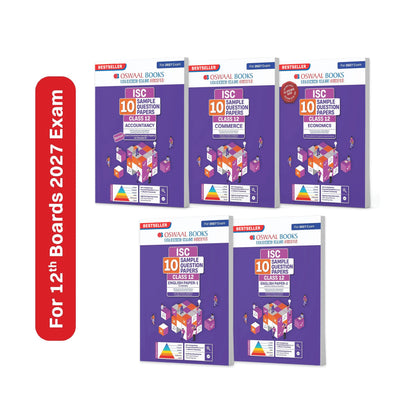 Oswaal ISC | 10 Sample Question Papers | Class 12 | (Set of 5 Books) Accounts, Commerce, Economics, English Paper 1 & 2 (For 2027 Exam) Updated Version | With Oswaal AI