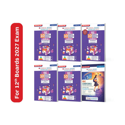 Oswaal ISC | 10 Sample Question Papers & Competency Focused Questions | Class 12 | (Set of 6 Books) Accounts, Commerce, Economics, English Paper 1 & 2 (For 2027 Exam) Updated Version With Oswaal AI