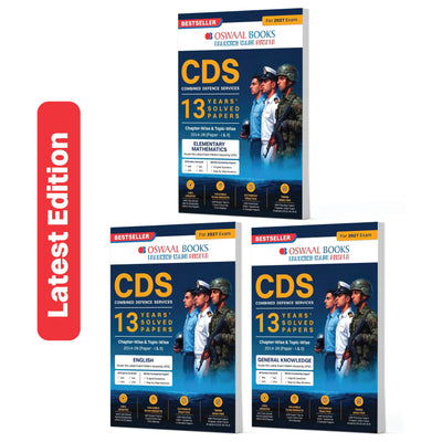 Oswaal CDS 13 Years’ Chapter-Wise & Topic-Wise Solved Papers | 2014–2026 (I & II) | Mathematics, English & General Knowledge | Set of 3 | 2 Sample Papers per Book | For 2027 Exam | With Oswaal AI