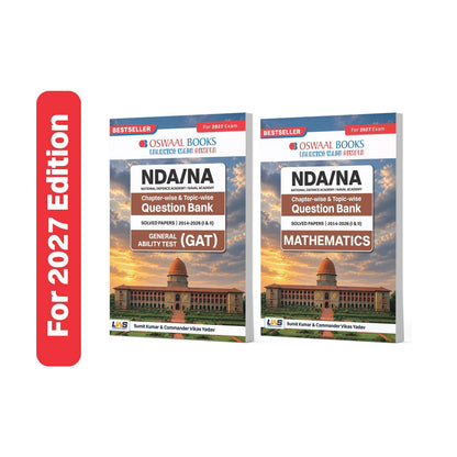 Oswaal NDA/NA 13 Years’ Chapter-Wise & Topic-Wise Solved Papers | 2014–2026 (I & II) | GAT & Mathematics | Set of 2 Books | By Sumit Kumar & Commander Vikas Yadav | For 2027 Exam | With Oswaal AI