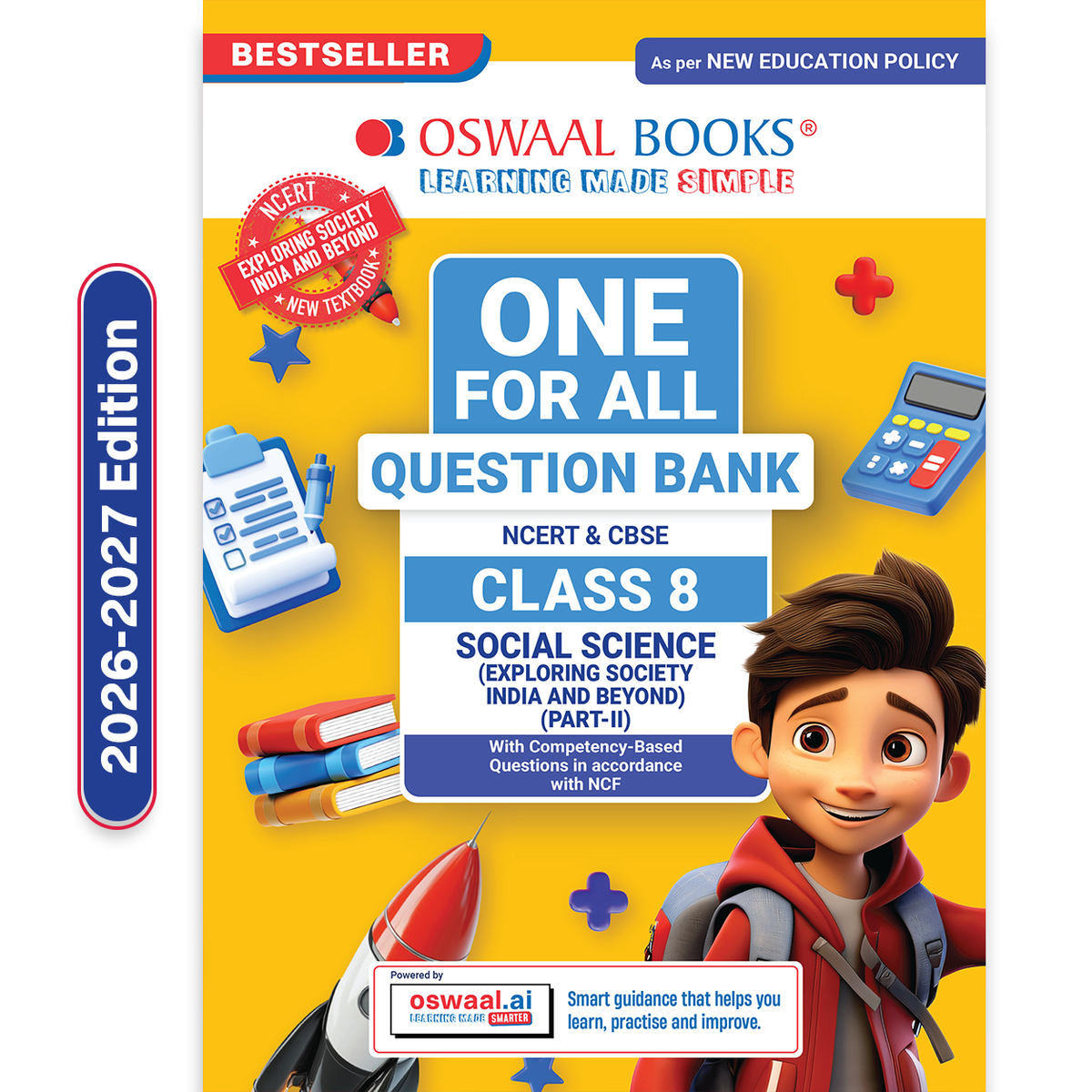 Oswaal CBSE Class 8 One for All Social Science Part-2 (Exploring Society: India and Beyond) For 2026-27 Exam | As Per Latest NCERT & CBSE Syllabus | Chapter-wise Question Bank, Revision Notes, Theory