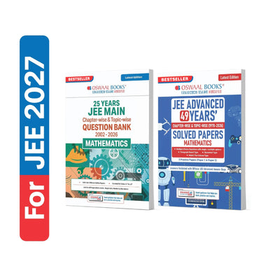 Oswaal JEE Main 25 Years'(2002-2026) & Advanced 49 Years' (1978-2026) | Chapter-wise & Topic-wise Question Bank: Mathematics (Set of 2 Books) | For 2027 Exams