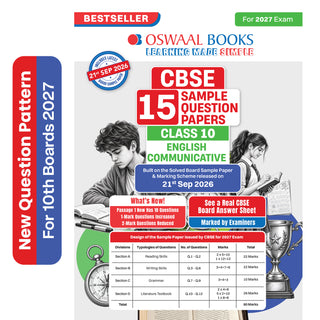 CBSE 15 Sample Question Papers Class 10 Board Exam English Communicative 2026-27 based on latest CBSE SQP dated (21 Sep 2026) | New Questions Typologies With Oswaal AI