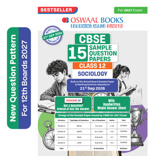 CBSE 15 Sample Question Papers Class 12 Board Exam Sociology 2026-27 based on latest CBSE SQP dated (21 Sep 2026) | New Questions Typologies With Oswaal AI