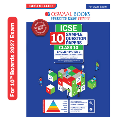 Oswaal ICSE | 10 Sample Question Papers | Class 10 | English Paper-2 (Literature) (For 2027 Exam) | Includes – Board Paper 2026 & Specimen 2027 | With On Tips Notes, Mind Maps & Oswaal AI
